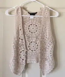 beige crochet vest