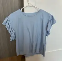 Zara blue ruffle top