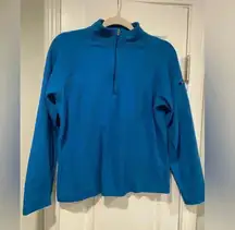 L.L. Bean Turquoisee Long Sleeveeve Mock Neck Quarter Zip Pullover Fleece Size S