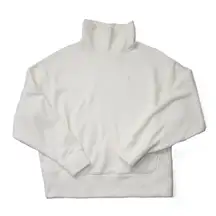 NWT Alo Polar Fleece Hazy Mock Neck Pullover in Ivory Oversized Sweatshirt XS