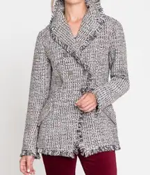 NIC + ZOE UP TO DATE TWEED COLLARLESS JACKET