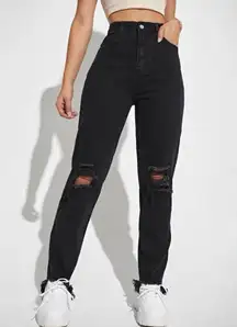 Wide Leg Black Jeans 