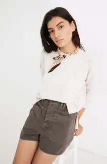 Madewell‎ Womens Sweater Sz S Heather Calico Cream Lightweight Pocket Pullover