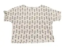 Loft All Over Floral Ruffle Sleeve Blouse in Pink, Size XL