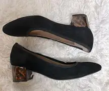 Natalie Tortoise Black Heels Size 8.5 Like New Condition