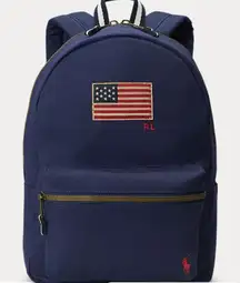 NWT Polo Ralph Lauren Flag Canvas Backpack Navy Blue