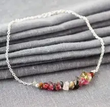 🆕New Natural Multi Tourmaline Healing Crystal Bracelet 8 inch