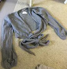 Cropped crossover sweater