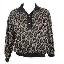 Graff Clothing Vintage 90s Graff Leopard print batwing oversized cardigan 
size small