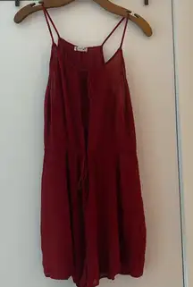 Free people intimates tie front burgundy sheer romper XS