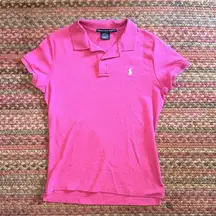 RALPH LAUREN SPORT SLIM FIT PINK POLO GOLF TENNIS PREPPY