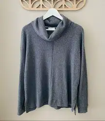 Lush Pullover Ribbed Sweater Gray Sz Medium