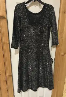 Women’s Formal Winter Glitz Black Dress