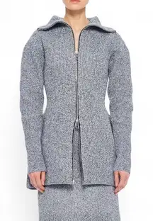 TIBI Tech Poly Sculpted Zip-Up Sweater Jacket Size Large