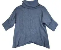 Habitat Poncho Wrap Pullover Oversized Turtleneck Sweater Women's Large Blue