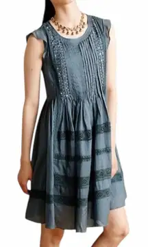 Anthropologie VanessaVirginia gray blue Dress