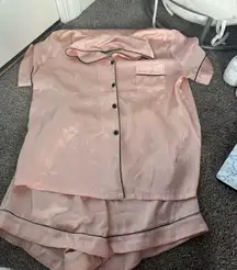 Pink silk Pajama set