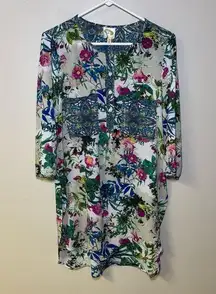 Anthropologie Fig and Flower floral tunic top floral boho lightweight po…