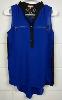 Takara‎ Sleeveless Electric Blue/Black Shirt Size Small
