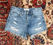 Denim Forum The Ex-Boyfriend Short Distressed Cutoff Denim Shorts Women’s 27