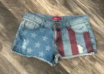 american flag fourth of july denim shorts size 26