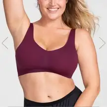 HoneyLove V-Neck Bra Color Fig burgundy wireless 2x