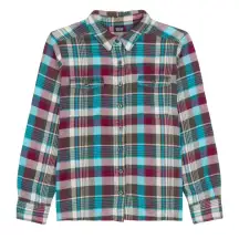 Patagonia Women Shirt Button Down Top Fjord Purple Blue Flannel Plaid Size 6
