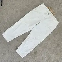 Eileen Fisher Women’s Organic Cotton Capri Pants Mid Rise Casual in White L