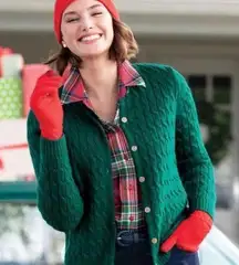 Cable Knit Mint Green Sweater size m