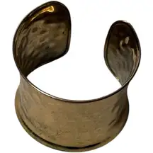 Gold Hammered  Rustic Style Fashion Statement Cuff Bracelet
