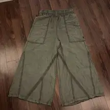 Free people movement extra wide green pants medium