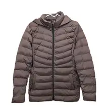 32 Degrees Heat Women’s Jacket Purple Down Puffer Hooded Full Zip Lightweight XL