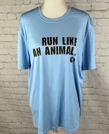 PEARL Izumi Run Luke an Animal Sky blue Tee Shirt. Size XL. NWOT