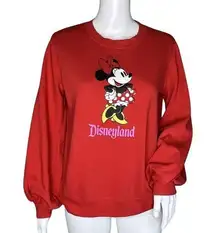 Disney  Sweatshirt Womens Small Red Minnie Mouse Disneyland Travel Vacation