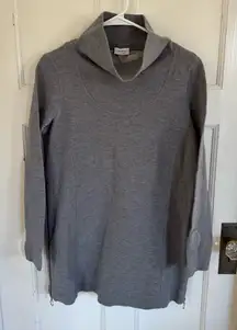 Akris Punto gray cowl neck zipper side pullover size US8