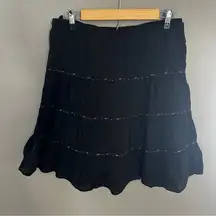 Women’s Black Boho Beaded Wrap Skirt one size