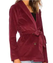HOUSE OF HARLOW House 1960 x REVOLVE Burgundy Corduroy Lykke Blazer Belted Small