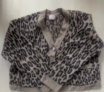Leopard Print Cardigan Sweater