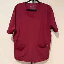 Figs Casma Three Pocket Scrub Top‎ PO 1815 Burgundy Size XXL