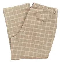 L.L. Bean Classic Fit Straight Plaid Lined Pants Women's‎ Size 20 Petite Tan
