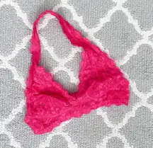 Hot Pink Lace Halter Bralette