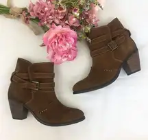 Diba Brown Heeled Ankle Boots 7.5