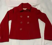 ABERCROMBIE & Fitch Authentic East Coast Vintage Wool Pea Coat Red Sz S