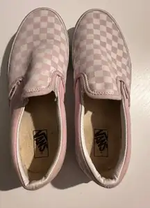 Vans Pink Checkered Slip On