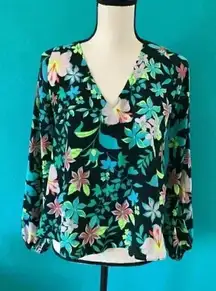 ⭐️ Lovers + friends sold at revolve neon floral blouse in size xs