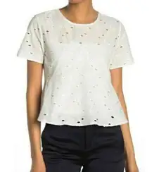 NSR White Eyelet Peplum Top