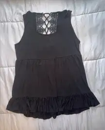 Cato Black Lace Back Tank Top Size Large