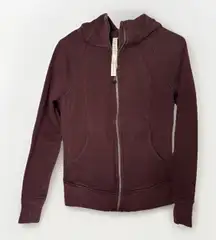 Lululemon Scuba Hoodie Plush Heathered Dark Adobe Burgundy Size 4