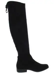 Sugar Unna Black Faux Suede Over-The-Knee Boots Size 6 Tall Slip On Casual NEW