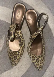 East 5Th Avenue leopard slingback heels vsize 6